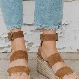 Soludos Palma Suede Leather Strappy Espadrille Platform 3.25” Sandals